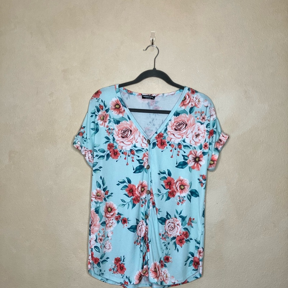 Floral V-Neck Women's Top